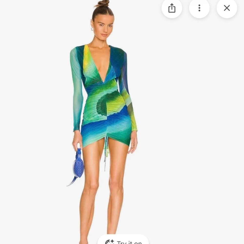 Farai London Multicolor V-Neck Mini Dress